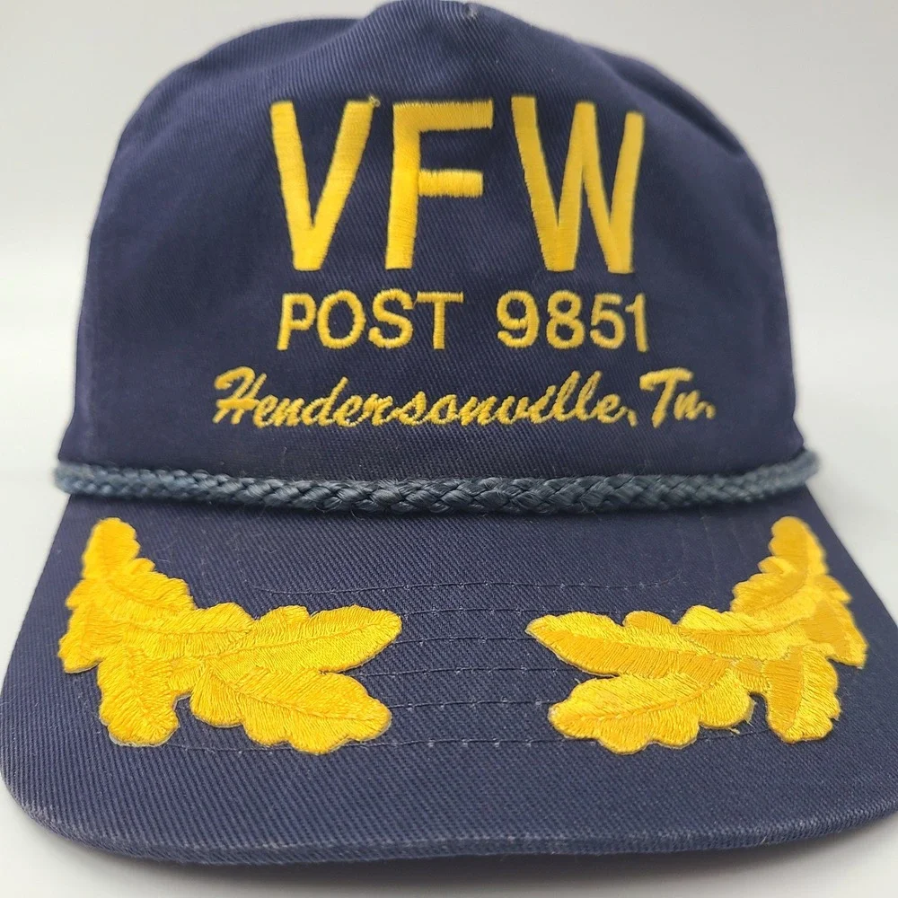 Vintage VFW Hat Snapback‎ Blue Rope Post 9851 Scrambled Eggs Hendersonville TN